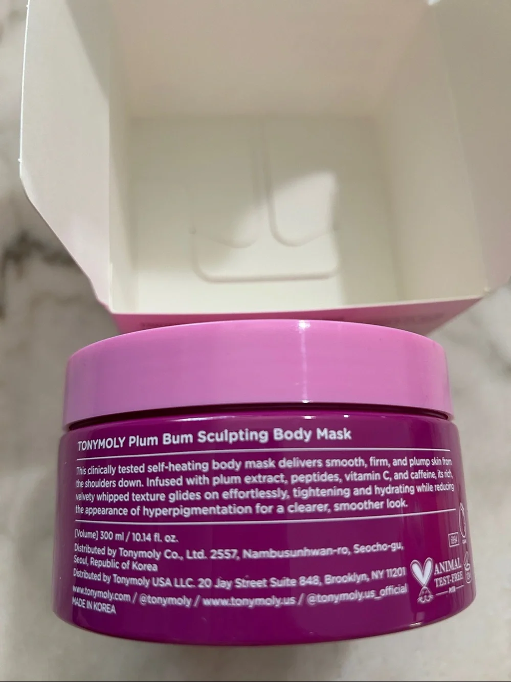 TONYMOLY Plum Bum Sculpting Body Mask Self-heating skin firming treatment-NEW